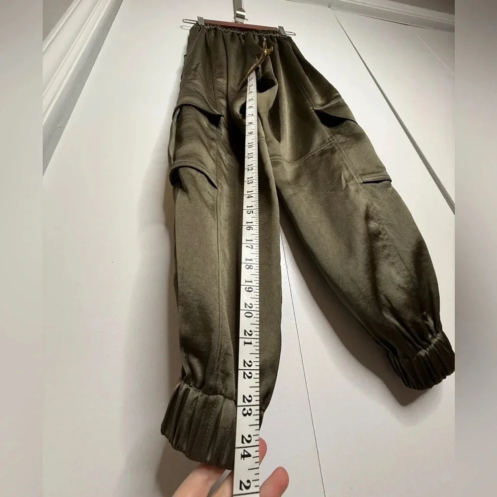 AllSaints - Astarte High-Rise Tapered Cargo Trousers Joggers - Green Size 0 - Picture 10 of 10